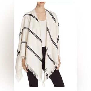 Eileen Fisher 100% Organic-Cotton Double Stripe Wrap Shawl One Size